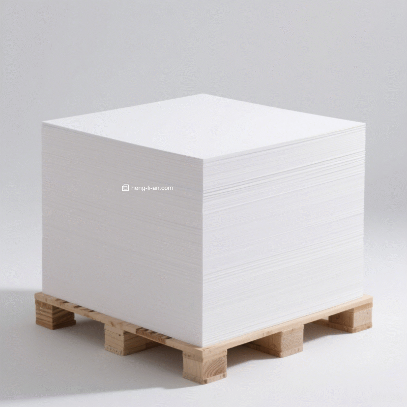 Stack of wet strength white paper for moisture-resistant packaging